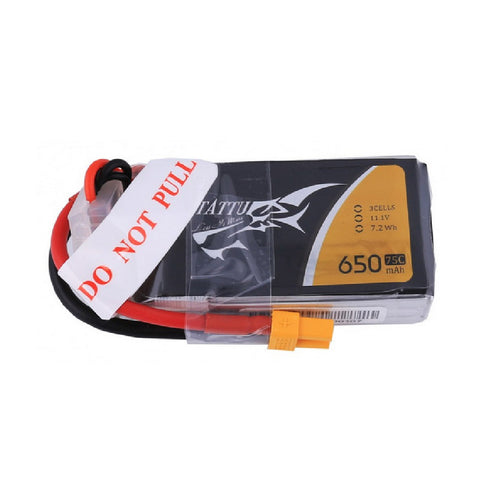 TATTU 650mAh 3S1P 75C 11.1V Lipo Battery Pack with XT30 plug